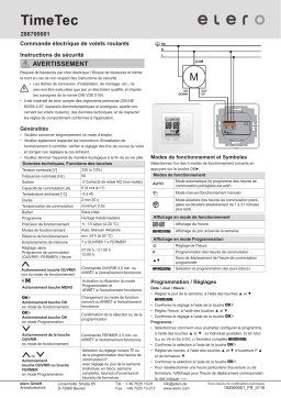 elero TimeTec Mode d'emploi