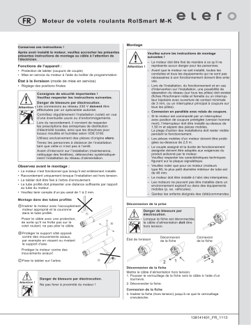 elero RolSmart M K Mode d'emploi | Fixfr