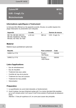 Lovibond Single Method M153 - Copper PP Manuel utilisateur