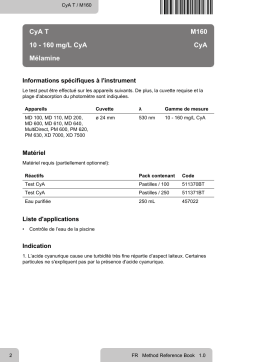 Lovibond Single Method M160 - CyA T Manuel utilisateur