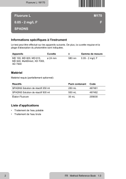 Lovibond Single Method M170 - Fluoride L Manuel utilisateur