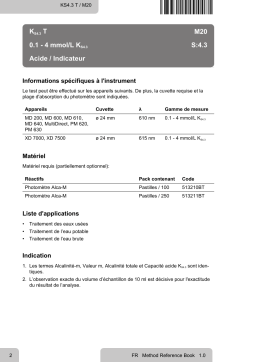 Lovibond Single Method M20 - KS4.3 T Manuel utilisateur