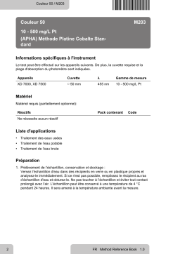 Lovibond Single Method M203 - Hazen 50 Manuel utilisateur