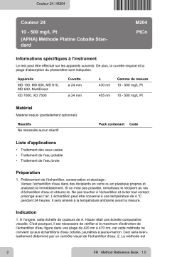 Lovibond Single Method M204 - Hazen 24 Manuel utilisateur