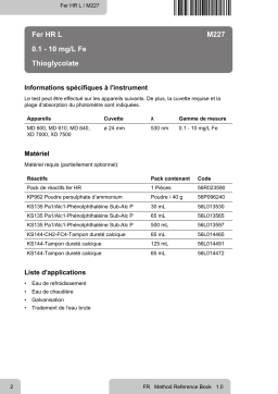 Lovibond Single Method M227 - Iron HR L Manuel utilisateur