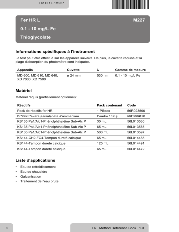 Lovibond Single Method M227 - Iron HR L Manuel utilisateur | Fixfr