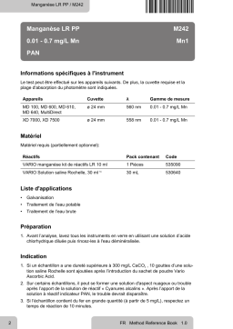 Lovibond Single Method M242 - Manganese LR PP Manuel utilisateur