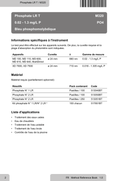 Lovibond Single Method M320 - Phosphate LR T Manuel utilisateur