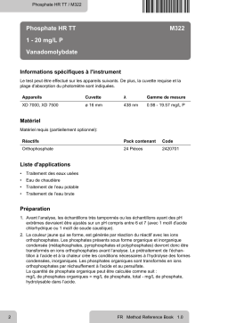 Lovibond Single Method M322 - Phosphate HR TT Manuel utilisateur