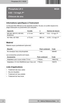 Lovibond Single Method M328 - Phosphate LR C Manuel utilisateur