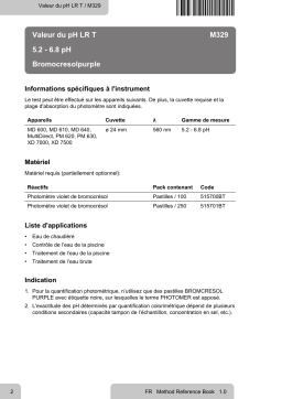 Lovibond Single Method M329 - pH-value LR T Manuel utilisateur