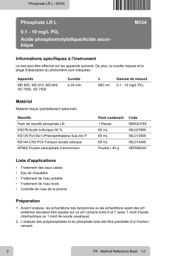 Lovibond Single Method M334 - Phosphate LR L Manuel utilisateur