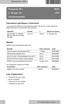 Lovibond Single Method M335 - Phosphate HR L Manuel utilisateur