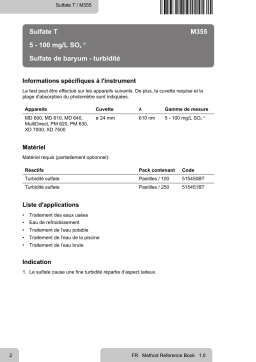 Lovibond Single Method M355 - Sulphate T Manuel utilisateur