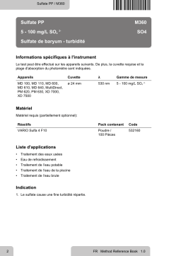 Lovibond Single Method M360 - Sulphate PP Manuel utilisateur