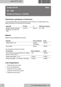 Lovibond Single Method M361 - Sulphate HR PP Manuel utilisateur