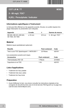 Lovibond Single Method M380 - TOC LR M. TT Manuel utilisateur