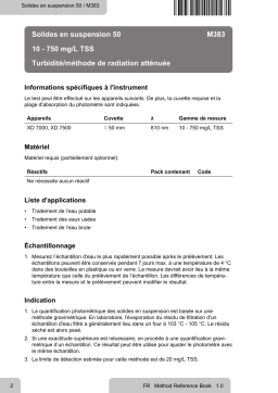 Lovibond Single Method M383 - Suspended solids 50 Manuel utilisateur