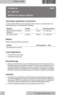 Lovibond Single Method M386 - Turbidity 24 Manuel utilisateur