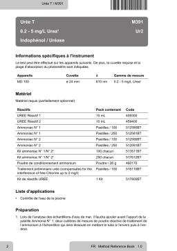 Lovibond Single Method M391 - Urea T Manuel utilisateur