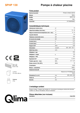 QLIMA SPHP130 Pool heatpump Manuel utilisateur