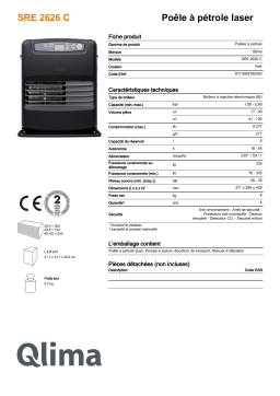 QLIMA SRE2626C Paraffin heater Manuel utilisateur