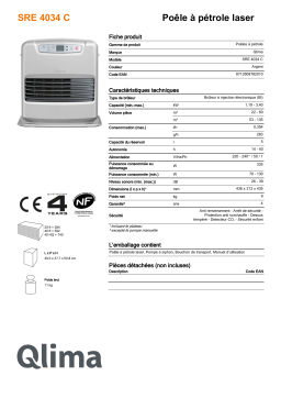 QLIMA SRE4034C Paraffin heater Manuel utilisateur