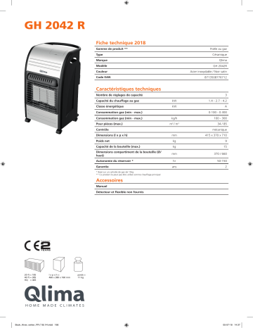 QLIMA GH2042R Ga heater Manuel utilisateur | Fixfr