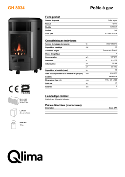 QLIMA GH8034 Ga heater Manuel utilisateur