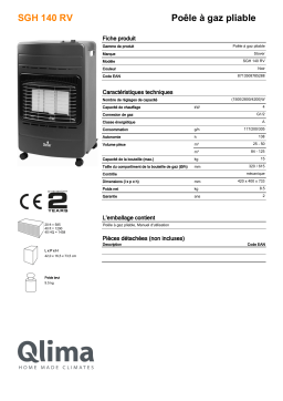 QLIMA SGH140RV Ga heater Manuel utilisateur