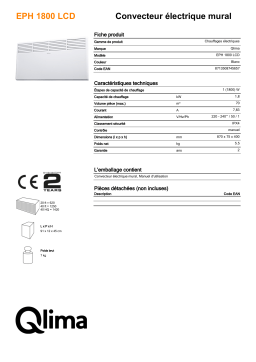 QLIMA EPH1800LCD Electrical heater Manuel utilisateur