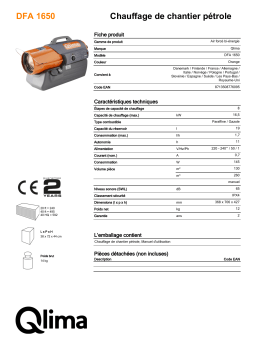 QLIMA DFA1650 Premium Forced Air heater Manuel utilisateur