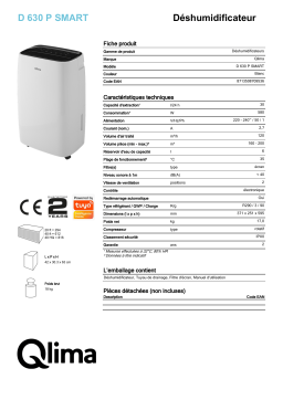 QLIMA D630P Smart Dehumidifier Manuel utilisateur