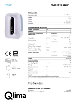 QLIMA H609 Humidifier Manuel utilisateur