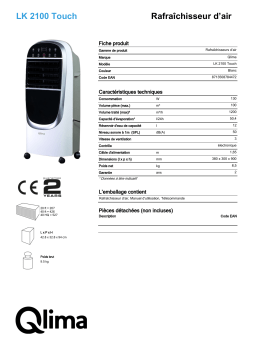 QLIMA LK2100 Touch Fan & Air Cooler Manuel utilisateur