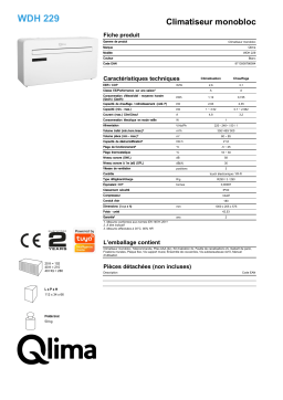 QLIMA WDH229 Monoblock air conditioner Manuel utilisateur