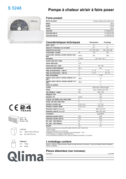 QLIMA S5248 Split unit air conditioner Manuel utilisateur