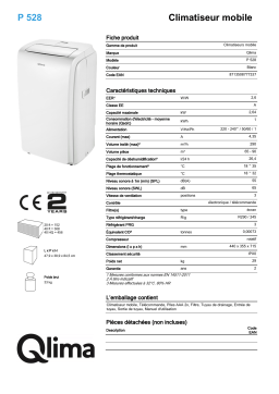 QLIMA P528 Mobile air conditioner Manuel utilisateur