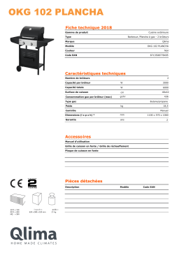 QLIMA OKG102 BBQ gas Manuel utilisateur