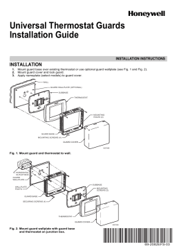 Honeywell Home TG511A1000 Honeywell TH3000 Series, TH4000 Series, TH5000 Series, TH6000 Series, and TH8000 Series in Clear 6-1/2 x 7-1/2 in. Installation manuel