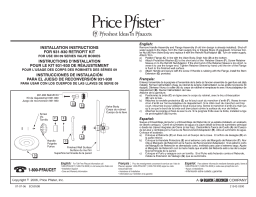 Pfister Genuine Replacement Part 931-9300 Retrofit Kit for Avante 0X9 Valve Manuel utilisateur