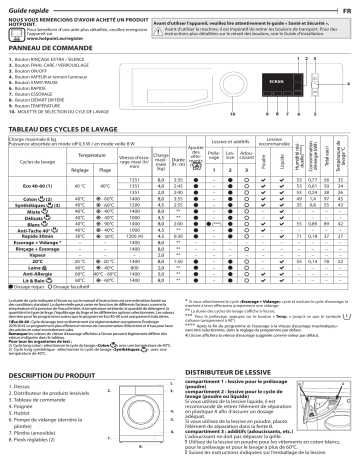 HOTPOINT/ARISTON CNM11 8458 BK FR Washing machine Manuel utilisateur | Fixfr