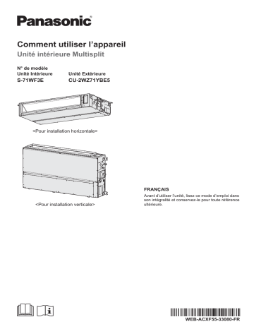 CU2WZ71YBE5 | Panasonic S71WF3E Mode d'emploi | Fixfr