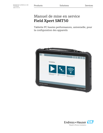 Endres+Hauser Field Xpert SMT50 Mode d'emploi | Fixfr