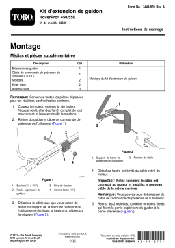 Toro Handlebar Extension Kit, HoverPro 450/550 Machine Walk Behind Mower Guide d'installation