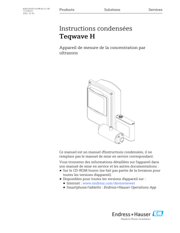 Endres+Hauser Teqwave H Manuel utilisateur | Fixfr