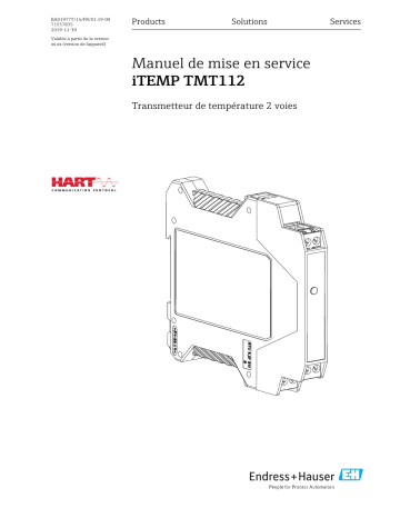 Endres+Hauser iTEMP TMT112 Mode d'emploi | Fixfr
