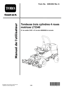 Toro LT3340 4 Wheel Drive Triple Reel Mower Riding Product Manuel utilisateur