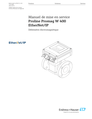 Endres+Hauser Proline Promag W 400 EtherNet/IP Mode d'emploi | Fixfr