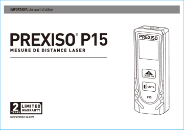 Prexiso P15 15M 50FT LASER DISTANCE MEASURE Manuel utilisateur | Fixfr